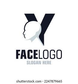 Letter Y Face Logo Design Template Inspiration, Vector Illustration.