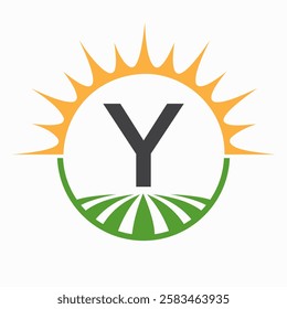 Letter Y Farming and Agriculture Logo Design Vector Template