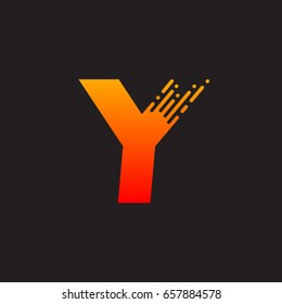 Letter Y with Fast logo, Speed, Moving and Quick, Digital and Technology for your Corporate identity