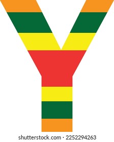 Letter Y filled with different colors vector design. Transparent background. eps10. for printing and web uses.