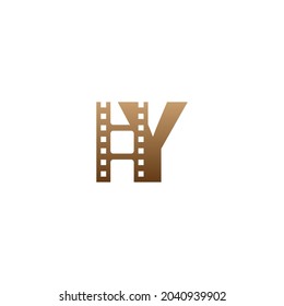 Letter Y with film strip icon logo design template illustration