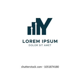 Letter Y Financial Chart Logo Design
