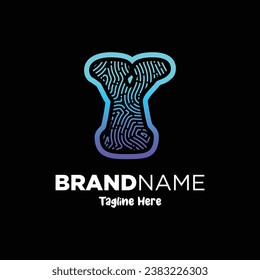Letter Y Fingerprint Logo Design Template Inspiration, Vector Illustration.