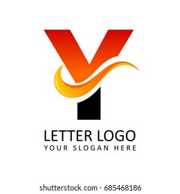 Letter Y Fire Logo