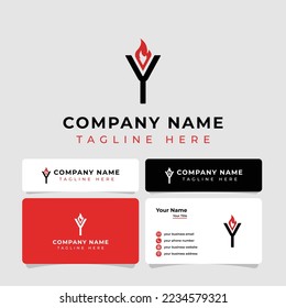 Letter Y Fire Logo, suitable for any business related to Fire with Y initials.
