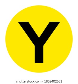 Letter Y Floor Marker Symbol, Vector Illustration, Isolate On White Background Label. EPS10