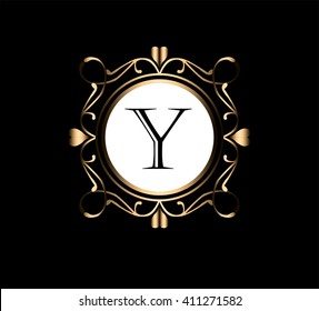 Letter  Y Floral monogram.
