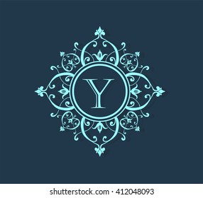 Letter Y  Floral monogram.