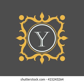 Letter Y  Floral monogram.