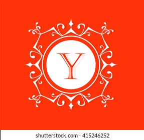 Letter Y  Floral monogram.