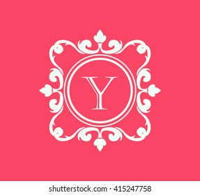 Letter Y  Floral monogram.