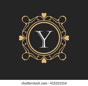 Letter Y Floral monogram.