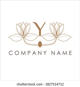 letter y and flower logo on white background