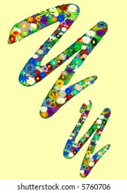 letter y  with flowers