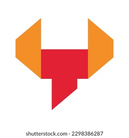 Letter Y folded logo template