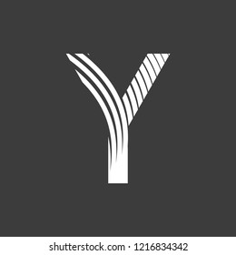 letter Y font typography art deco 20s on gray background editable vector