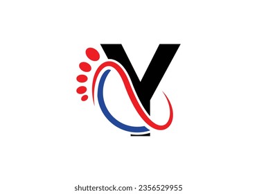 Letter Y Foot Logo Design Vector Template. 