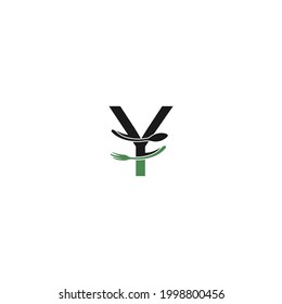 Letter Y with fork and spoon logo icon design vector illustration