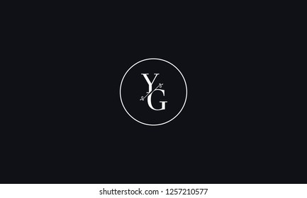 LETTER Y AND G FLOWER LOGO WITH CIRCLE FRAME FOR LOGO DESIGN OR ILLUSTRATION USE