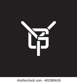 letter Y and G monogram logo white black background