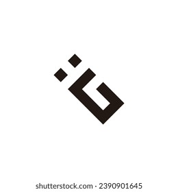 Buchstaben y und G quadrieren geometrisches Symbol mit einfachem Logo, Vektorgrafik