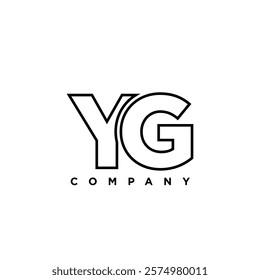 Letter Y and G, YG logo design template. Minimal monogram initial based logotype.