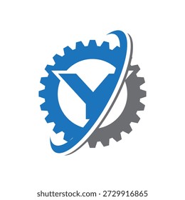 Letter Y Gear logo, vector