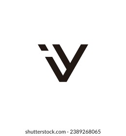 Letter i y geometric symbol simple logo vector