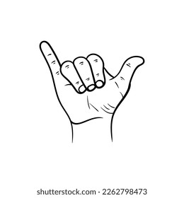 Letter y gesture hand illustration creative design