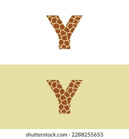 Letter Y With Giraffe Skin Pattern Design