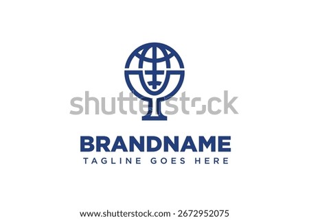 Letter Y Globe Logo, symbolizing connectivity, unity, and global reach
