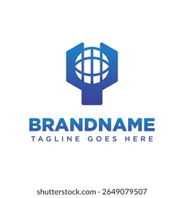 Letter Y Globe Technology Logo, symbolizing global connectivity, innovation, and modern technology