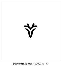 logotipo en monograma de letra y cabra, logotipo sencillo y elegante. para tu negocio.