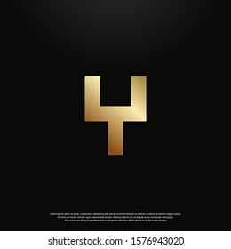 Letter Y gold Logo icon monogram design. Vector graphic design template element. black background. eps10