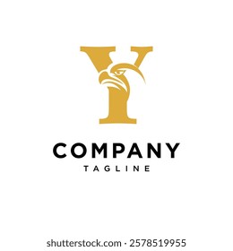 Letter Y Golden Eagle Logo Icon Vector