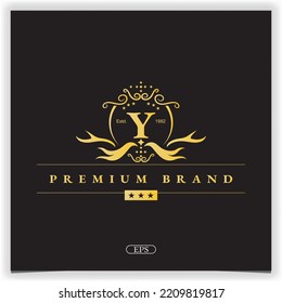 Letter y golden logo premium elegant template vector eps 10