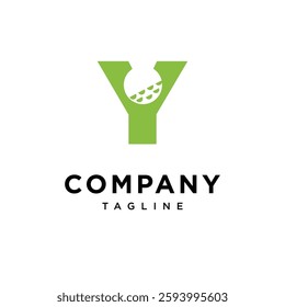 Letter Y Golf Ball Logo Icon Vector