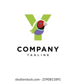 Letter Y Gouldian finch Logo Icon Vector