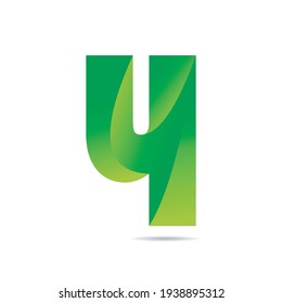 letter y gradient 3d logo vector for business