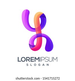letter Y gradient color logo design 