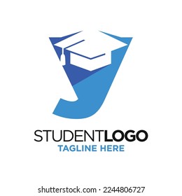 Letter Y Graduation Hat Logo Design Template Inspiration, Vektorgrafik.