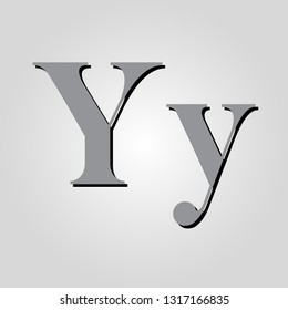 letter Y grey