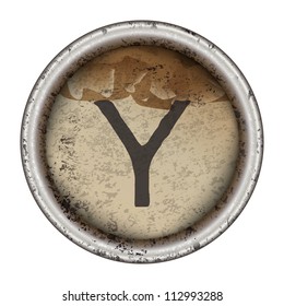 Letter Y grunge typewriter key