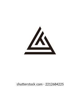Letter y and h triangle geometric symbol simple logo vector