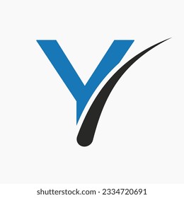 Letter Y Hair Treatment Logo Vector Template. Hair Care Symbol