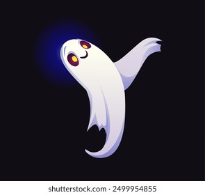 Letra Y Fuente de fantasma de Halloween, tipografía de miedo, tipo malvado de horror, alfabeto de monstruo espeluznante. Vector Otoño Vacaciones Niño ABC carácter, divertido smiling spook con ojos brillantes amarillos, símbolo de tipografía