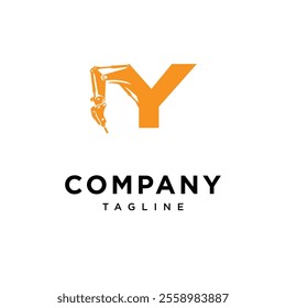 Letter Y Hammer Excavator Logo Icon Vector