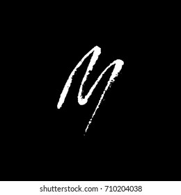 Letter Y. Handwritten by dry brush. Rough strokes font. Vector illustration. Grunge style elegant alphabet.
