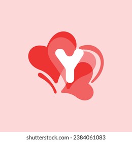 Letter Y heart logo icon design template elements