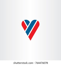 letter y heart love logo vector icon design
